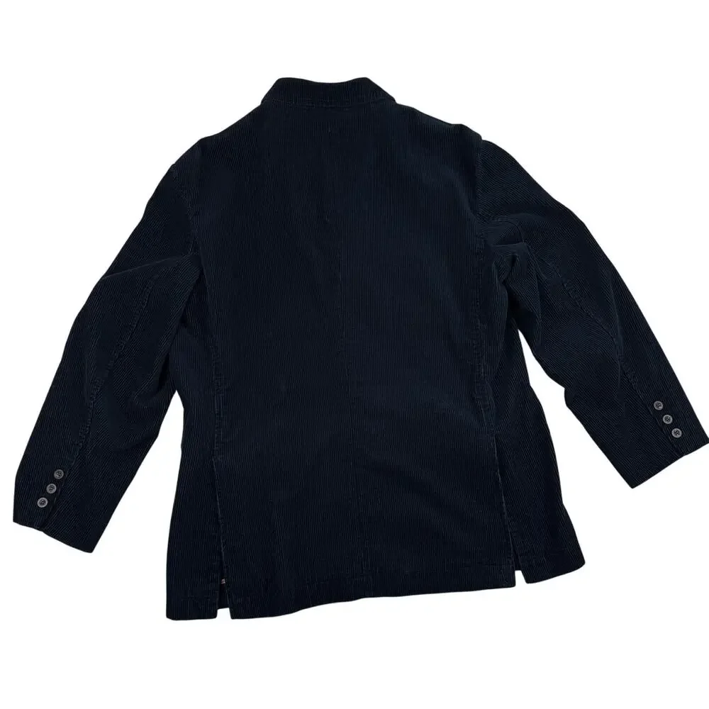 Vintage St. John's Bay Corduroy Blazer XL Navy Cotton Sport Coat 90s